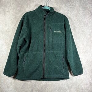 Vintage Polo Sport‎ Ralph Lauren Teddy Jacket Womens L Green Fleece Zip Outdoor